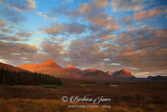 Sunset in August .Sligachan Skyline. Isle of Skye. Scotland.