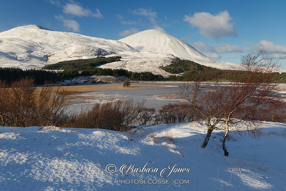 Beinn na Cailleach and Loch Cill Chriosd in Winter, Isle of Skye, Scotland.