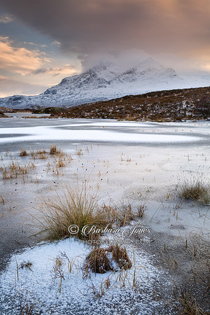 Sgurr nan Gillean in Winter. Loch an Eilean.  Sligachan. Isle of Skye. Scotland.