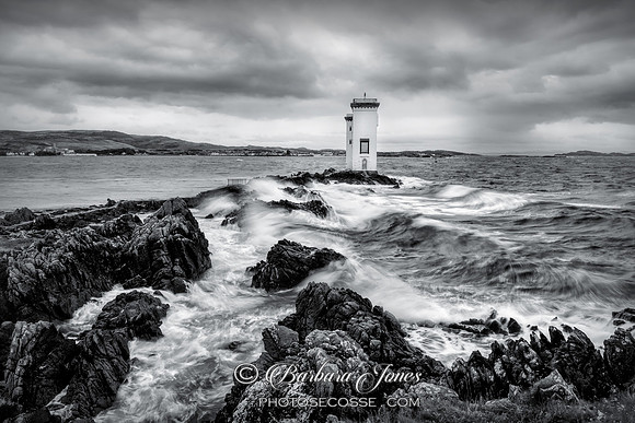 Port Ellen Carraig Fhada Lighthouse Islay Scotland, Mono.