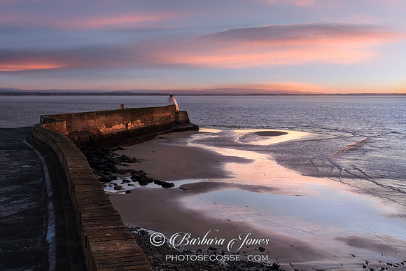 Burghead Breakwater Sunset Moray Scotland.