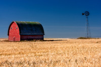 Red Barn and Windmill Alberta Canada