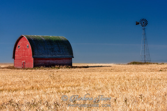 Red Barn and Windmill Alberta Canada