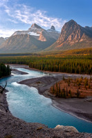 Athabasca River and Mountains Alberta Canada