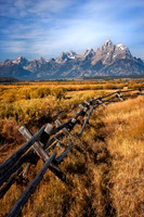 Grand Teton Buckrail Fence Wyoming USA