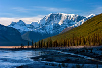 Mount Kitchener Frosty Morning Sunwapta River Alberta Canada