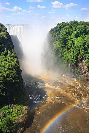 Victoria Falls Rainbow Zambia Africa.