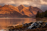 Five Sisters of Kintail  Moody Light Loch Duich  Scotland