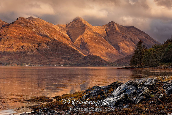 Five Sisters of Kintail  Moody Light Loch Duich  Scotland