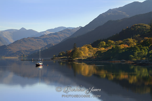 Loch Duich. Autumnal Light and Reflection. Ratagan. Scotland.