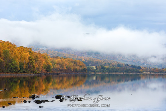 Loch Rannoch Autumn Mists Perthshire Scotland.