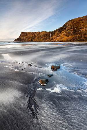 Talisker Beach and Cliff Skye Scotland.