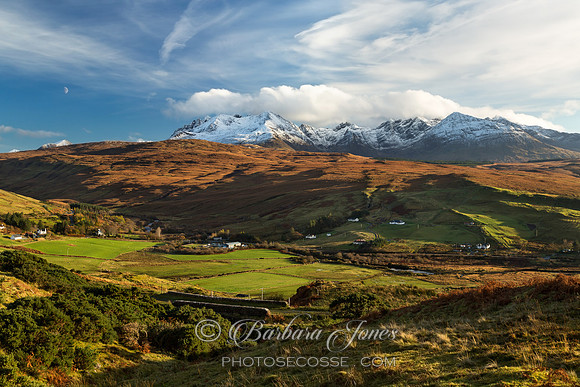 The Cuillins from Drynoch Isle of Skye Scotland.