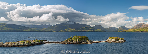 Tokavaig pano. Cuillins in Summer. Sleat. isle of Skye. Scotland.