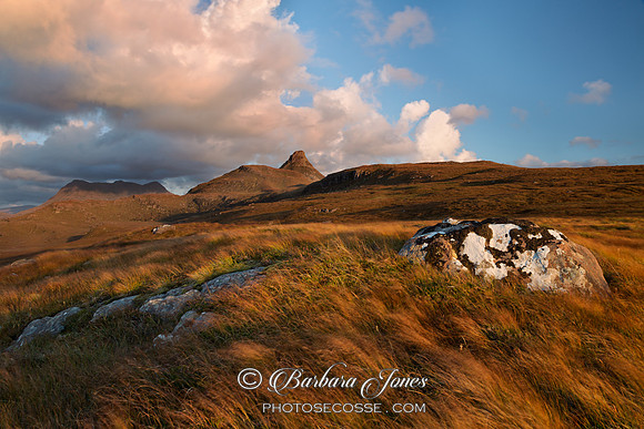 Druim Bad a Ghaill Stac Pollaidh Evening light Scotland.
