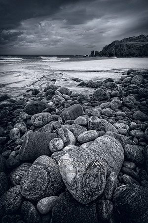 Traigh Dhail Mor. Lewissian Gneiss. Isle of Lewis. Scotland..jpg MONO