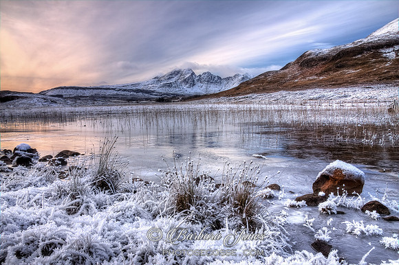 Blaven in Winter light. Lochan Cill Chriosd. Isle of Skye. Scotland.