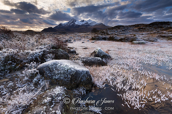 Sgurr Nan Gillean early morning frost. Sligachan. Isle of Skye. Scotland.