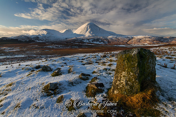 Strath Suardal. Beinn na Caillich in Winter. Isle of Skye. Scotland.