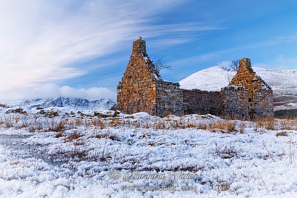 Kilchrist Ruin in Winter Strath Suardal,  Skye Scotland.