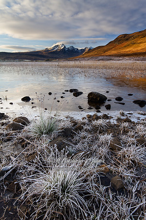 Blaven, frosted grasses. Torrin. Isle of Skye. Scotland.