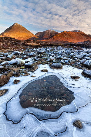 Sligachan. Red Hills in Winter. Isle of Skye. Scotland.