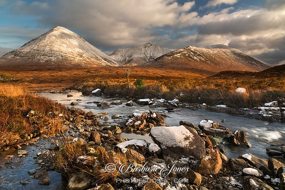 Red Cuillin in Winter, Sligachan, Skye Scotland.