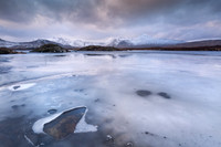 Blackmount. Lochan na h-Achlaise. Minimal Sunset .Rannoch Moor. Scotland..