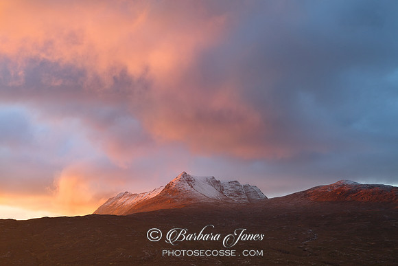 Ben Mor Coigach Winter Sunset Scotland.