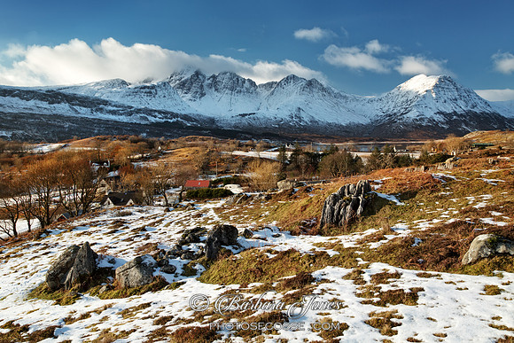 Torrin and Blaven Snow Scene Isle of Skye Scotland.