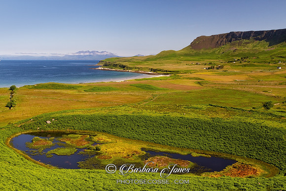 Cleadale. Laig Bay. Giant's Footprint Lochan. Isle of Eigg. Scotland.