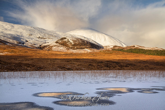 Beinn na Caillich. Loch Cill Chriosd ice. Torrin. Isle of Skye. Scotland.