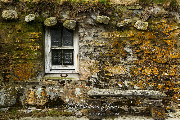 Cottage Window and Seat. South Uist. Western Isles. Scotland.