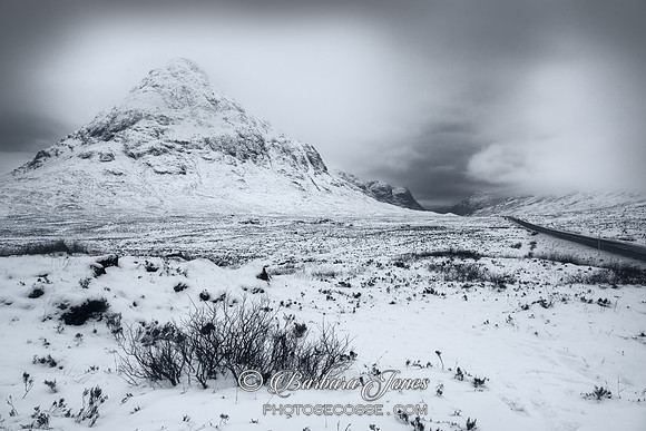 Glencoe. The Glen of Weeping. Mono. Highland Scotland.