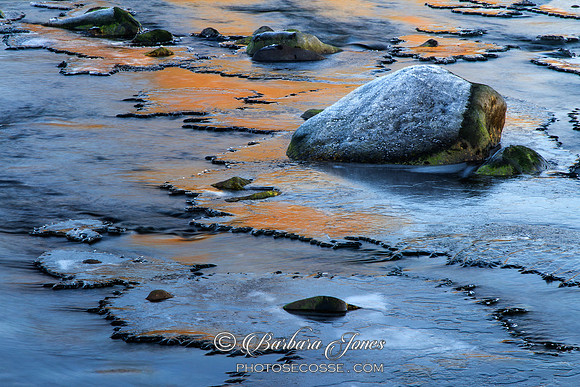 Sligachan, river reflections in Winter. Isle of Skye. Scotland.