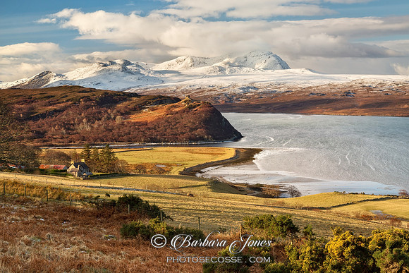 Kyle of Tongue, Ben Hope in Winter, Sutherland. Scotland.