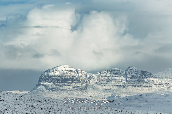 Suilven Snow Cloud Coigach NW Geopark Scotland.