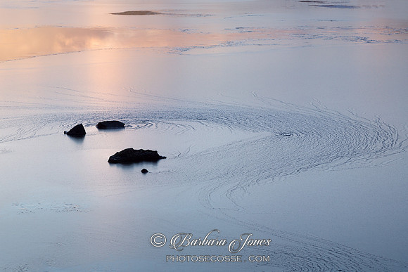 Lochan Cill Chriosd, Ice detail at Sunset. Strath Suardal. Isle of Skye. Scotland.