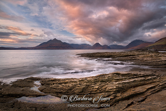 Elgol Sunset and Rock Strata . Loch Scavaig. Isle of Skye. Scotland.