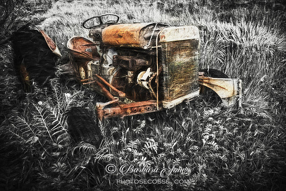 Oldshore Beg. Polin, Old Tractor.  Sutherland. Scotland.