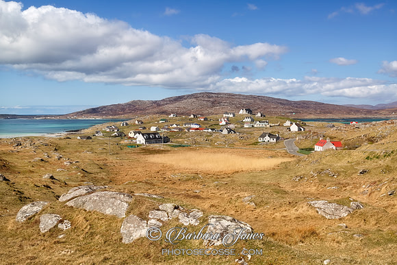 Eriskay Am Baile in Spring Uists Outer Hebrides Scotland.