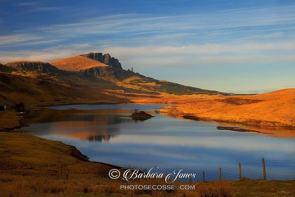 Old Man of Storr and Loch Fada, Winter, Isle of Skye, Scotland.
