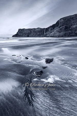 Talisker Cliff View in mono . Isle of Skye, Scotland.