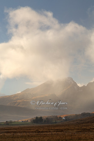 Blaven. A passing shower. Torrin. Isle of Skye. Scotland.