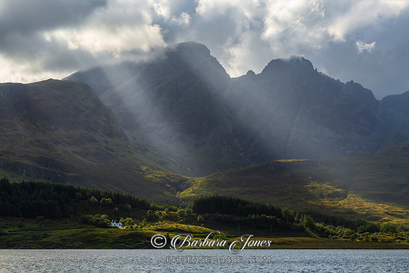 Blaven Sunbeams in Summer Loch Slapin, Isle of Skye.