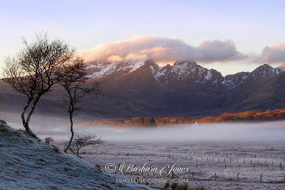 Blaven Winter Mist at Sunset. Isle of Skye. Scotland.