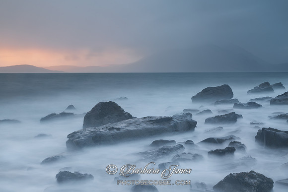 Elgol. Minimalist Sunset in Pastel. Loch Scavaig. Isle of Skye. Scotland.