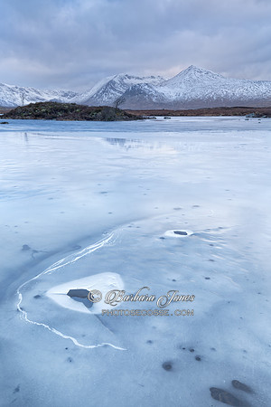 Blackmount. Lochan na h-Achlaise. Icy Cold. Rannoch Moor.  Scotland.