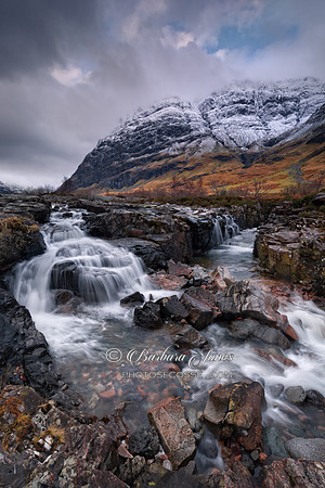 Glen Coe. River Coe. Aonach Dubh. Scotland.