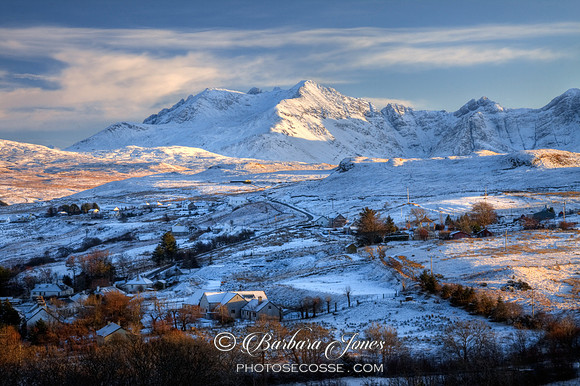Cuillin Mountains from Talisker, Winter. Isle of Skye, Scotland.